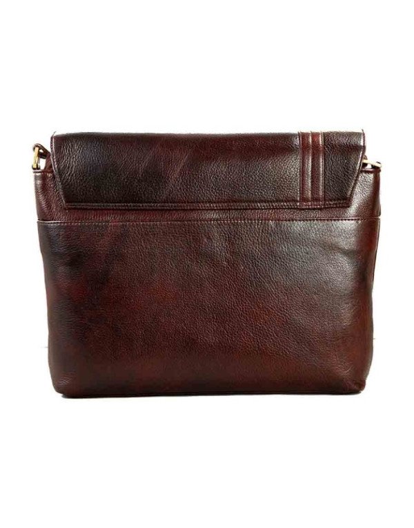 Premium Quality Mahogany Brown Pure Leather Messenger Office Bag for Men